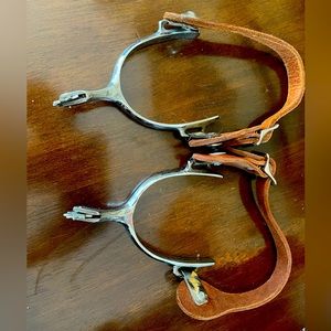 Adult Western Stainless steel spur with leather strap